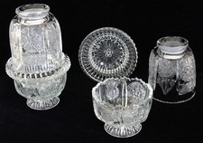 Fairy Lights ~ Pair of Vintage 3-Piece Higbee EAPG Paneled Thistle ~ EUC picture