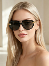 Bottega Veneta BV1418S Women's Knot Aviator Black Frame Sunglasses picture