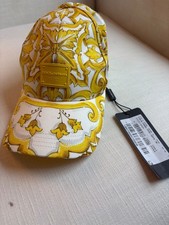 Dolce & Gabbana Majolica printed cap yellow size 56 NWT picture