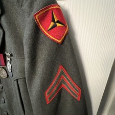 Vintage WWII WW2 US Marine Corps Corporal Dress Green Jacket WWII with Patches + picture