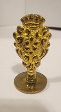 Ornate Vintage Italian Brass Aristocratic Wax Stamp Seal  LETTER G picture