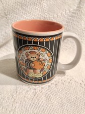 Vtg 1985 Enesco Teddy Bears October Pumpkin Cup Mug Lucy & Me 3.5”x3” RARE picture