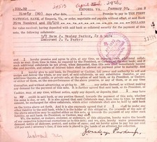 1932 First National Bank Emporia VA Promissory Note Loan Document Paid picture