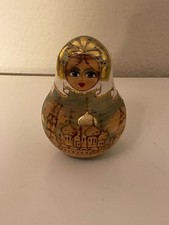 Sergiev Posad Russian Wooden Nesting Matryoshka Doll Hand Painted 1994 picture