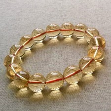Natural  Yellow  Citrine round   Bead Bracelet    AAAAA picture