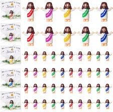 50 Sets Little Jesus Figurines Bulk Pocket Jesus Loves You Figures Set picture