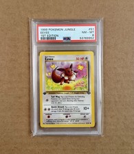 Pokémon 1999 Eevee Jungle 1ST EDITION 51/64 PSA 8 NM-MT picture