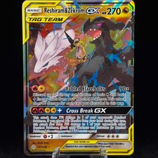 Reshiram & Zekrom GX - SM - Cosmic Eclipse *Light Play* Single Card picture