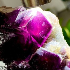 1.13LB Natural Crystal Rare transparent purple cubic fluorite sample/China picture