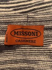 Missoni Made In Italy Vintage Cashmere Wool Cardigan Sweater Size 42 Gray Cream picture