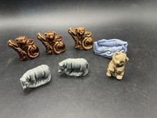 Vintage Lot 7 Wade Whimsies Animals Figurines England AS IS Chipped Damaged picture