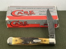 VINTAGE 1989 CASE XX 5125-1/2 D POCKET KNIFE STAG HANDLES, DAMASCUS BLADE MIB picture