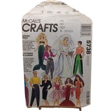 UNCUT McCalls Crafts Fashion Doll Clothes Sewing Pattern 5738 For Barbie & 11 1/ picture