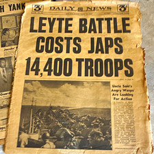 Daily News (New York) Newspaper Oct 1944 Leyte Battle WWII Collectible picture