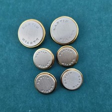 Vintage LANVIN Paris 2-Tone Blazer Buttons Set of 6 2 Large 4 Small Shank Back picture