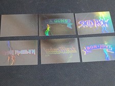 1991 Impel Mega Metal set of  6 HOLOGRAM Chase Insert Cards - Iron Maiden, Judas picture