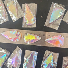 Wholesale Bulk Lot 25 pcs Rose Quartz Aura Arrowheads Crystal Healing Gemstones picture