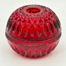 Vtg 1970s Indiana Glass Mt. Vernon Fairy Lamp ~ Red Candle Holder Romantic Decor picture