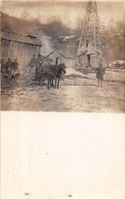 J53/ Interesting RPPC Postcard c1910 Oil Well Derrick Horse-Drawn Wagon 19 picture