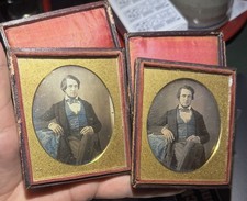 they were taken at the same sitting. 2 sixth plate daguerreotypes picture