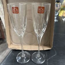 2 Amaretto Disaronno RCR Cristalleria Italiana Crystal Champagne Flute Glasses picture