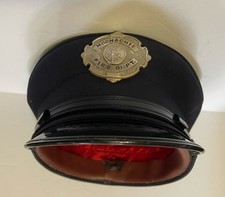 Vintage Moonachie Fire Department Dress Uniform Hat W/Badge New Jersey Bergen picture