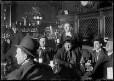 Saloon Interior Showing The Bar Five Men Sitting Around A Table I - Old Photo picture
