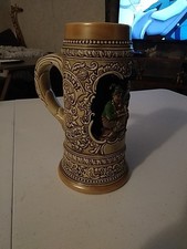 Large German Tavern Scene Beer Stein- Made in Brazil By Ceramarte 8” Tall picture