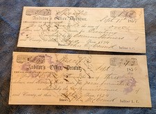 Adams County Treasurer Anditors Office Check 1854 Fantastic Item 172 Years Old picture