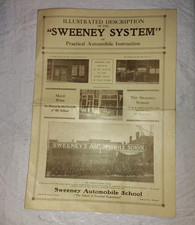 Antique Circa 1912 Sweeney Automobile School Illustrated Advertising Brochure  picture