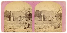 GEORGIA STEREOVIEW - Cumberland Island - Thatched Cabin - 1870s VERY RARE picture