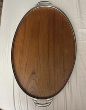 Vintage Royal Holland Pewter Teak Serving Tray 21