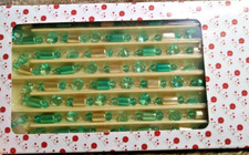 Vtg Dillard's Trimmings String Christmas Tree Garland Faux Jewel Gold Turquoise  picture