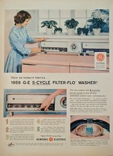 1958 GE Pink 5 Cycle Washing Machine, Retro, Unique Household Art 50's picture