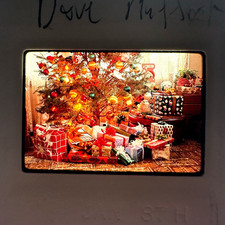 Kodak Ektachrome Vintage 35mm  Slide Christmas scene Tree Gifts Holiday picture