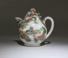 Antique Japanese Porcelain Teapot, decorated with dragon picture
