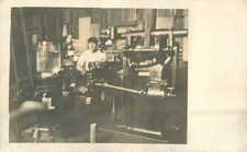 Postcard RPPC Photo C-1910 Man interior workshop Motor 22-13971 picture