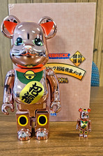 Medicom  BE@RBRICK  Lucky Cat Pink Gold 100% & 400% Figure Set picture