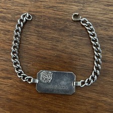 World War II Military ID Bracelet WWII Vintage Sterling Silver Antique Vintage picture