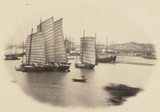c. 1860's View on the River CHINA Albumen Photo by William Saunders picture