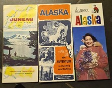 Vintage 1950s Alaska Travel Brochure Lot Of 3 Hunting Fishing Tourism Ephemera picture