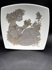 Bjorn Wiinblad Rosenthal Porcelain Candy Dish Woman w/Bird picture