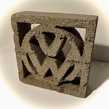 Gray Concrete Volkswagen VW Logo Square Wall Tile, 3D Effect rare picture