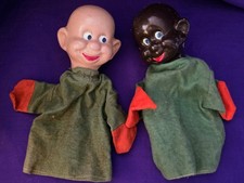 Vtg 1930s Disney Crown Toy Dopey Dwarf Hand Puppet Pair Composition Heads picture