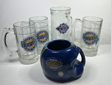 Lot of 5 Super Bowl Collectable  Beer Glass Mug 1987 1994 1996 picture