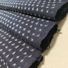 Vintage Japanese Fabric Indigodyed old cloth cotton Yukinko Kasuri Kurume kimono picture