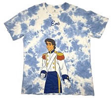 Disney Prince Eric Little Mermaid Blue/White Embroidered Graphic T-Shirt L #502 picture