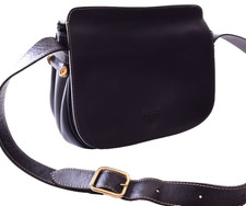 BALLY Made in Italy Black Leather Saddle Bag Shoulder Crossbody Vintage 90s picture