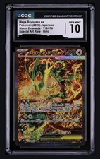 CGC 10 Gem Mint Pokemon Japanese Mega Rayquaza ex SAR 110/076 Storm Emeralda M6 picture