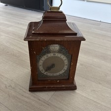 Vintage British Brass Lantern Mantle Clock 1960 Mechanical  picture